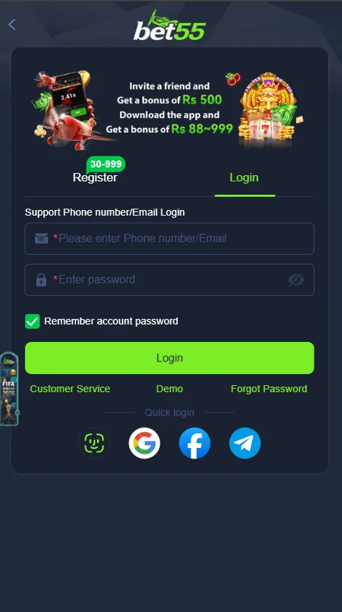 Bet55 Login